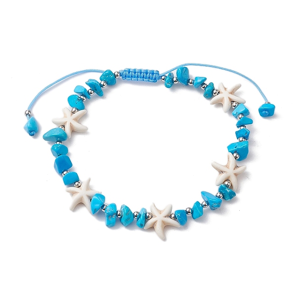 PandaHall Synthetic Turquoise Beads with Natural Magnesite Anklet for Women, Starfish, Inner Diameter: 2-3/4~3-7/8 inch(7.1~9.9cm) Magnesite...
PandaHall Synthetic Turquoise Beads with Natural Magnesite Anklet for Women, Starfish, Inner Diameter: 2-3/4~3-7/8 inch(7.1~9.9cm) Magnesite...