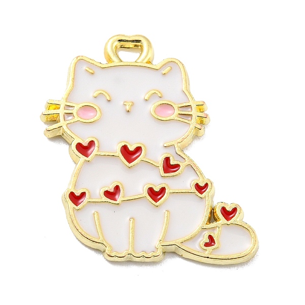 PandaHall Valentine's Day Zinc Alloy Enamel Pendant, Golden, Cat Charm, White, 20.5x19x1.5mm, Hole: 1.5x2mm Alloy+Enamel Cat Shape White
PandaHall Valentine's Day Zinc Alloy Enamel Pendant, Golden, Cat Charm, White, 20.5x19x1.5mm, Hole: 1.5x2mm Alloy+Enamel Cat Shape White