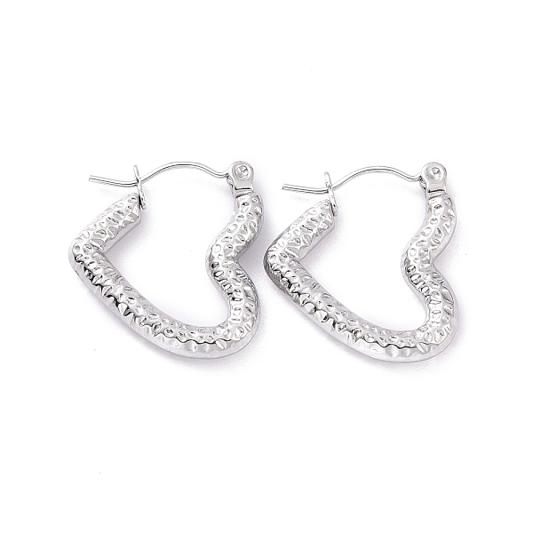 PandaHall 304 Stainless Steel Heart Hoop Earrings for Women, Stainless Steel Color, 20x18.5x3mm, Pin: 0.8mm 304 Stainless Steel Heart
PandaHall 304 Stainless Steel Heart Hoop Earrings for Women, Stainless Steel Color, 20x18.5x3mm, Pin: 0.8mm 304 Stainless Steel Heart