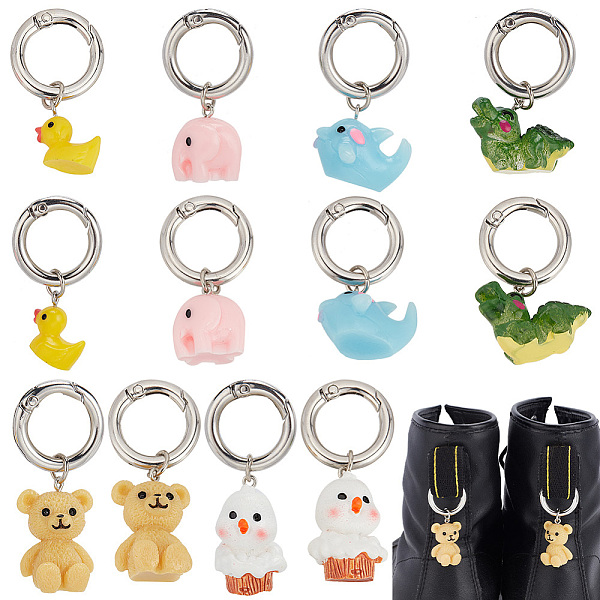 PandaHall 12Pcs 6 Style Animal Resin Pendant Shoe Charms, with Alloy Spring Gate Rings, Elephant Bear Duck, Mixed Color, 45~53mm, 2pcs/style..., Multicolor
PandaHall 12Pcs 6 Style Animal Resin Pendant Shoe Charms, with Alloy Spring Gate Rings, Elephant Bear Duck, Mixed Color, 45~53mm, 2pcs/style..., Multicolor