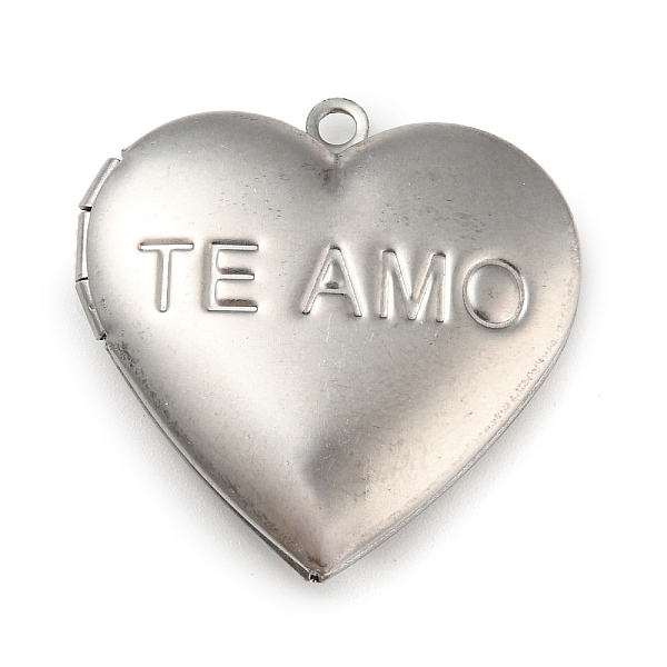 PandaHall 304 Stainless Steel Locket Pendants, Photo Frame Charms for Necklaces, Heart Charm, Stainless Steel Color, Word Te Amo...
PandaHall 304 Stainless Steel Locket Pendants, Photo Frame Charms for Necklaces, Heart Charm, Stainless Steel Color, Word Te Amo...