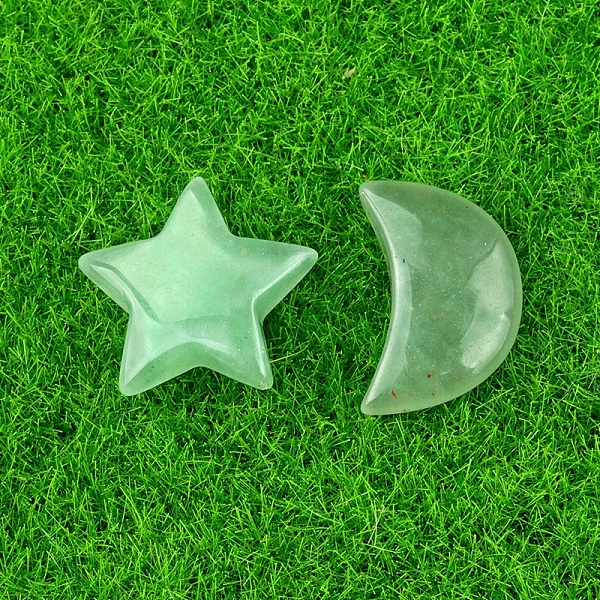 PandaHall Natural Green Aventurine Healing Moon & Star Ornaments, Reiki Energy Stone Display Decorations, 20x14~20mm, 2pcs/set Green...
PandaHall Natural Green Aventurine Healing Moon & Star Ornaments, Reiki Energy Stone Display Decorations, 20x14~20mm, 2pcs/set Green...