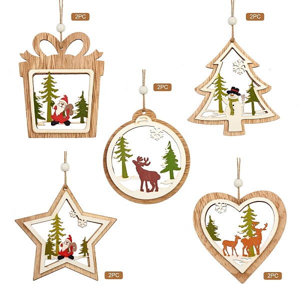 PandaHall 10Pcs 5 Style Wooden Hanging Ornaments, with Jute Twine, for Party Gift Home Decoration, Mixed Shapes, Christmas Theme, BurlyWood..., Orange
PandaHall 10Pcs 5 Style Wooden Hanging Ornaments, with Jute Twine, for Party Gift Home Decoration, Mixed Shapes, Christmas Theme, BurlyWood..., Orange