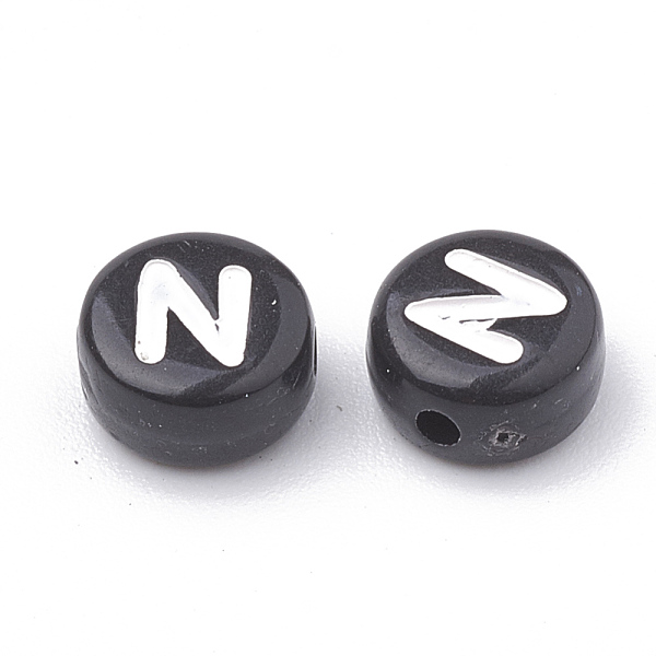 PandaHall Opaque Acrylic Beads, Letter Style, Horizontal Hole, Flat Round, Letter.N, 7x4mm, Hole: 1.5mm Acrylic Flat Round Black
PandaHall Opaque Acrylic Beads, Letter Style, Horizontal Hole, Flat Round, Letter.N, 7x4mm, Hole: 1.5mm Acrylic Flat Round Black