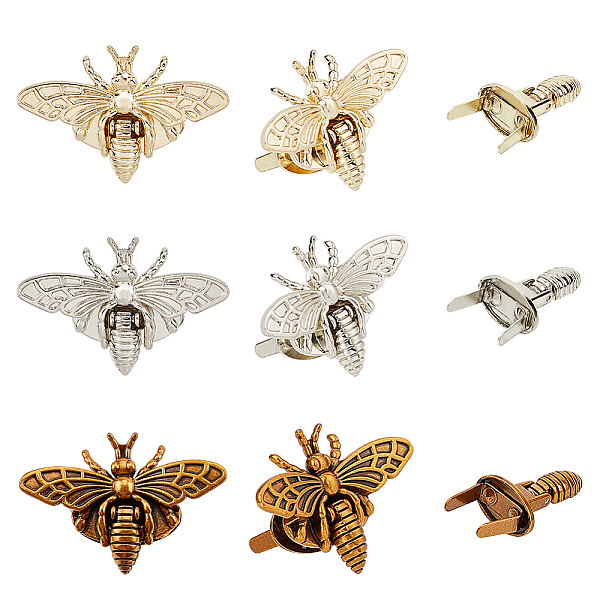 PandaHall 6 Sets 3 Colors Bee Twist Lock Light Gold Tuck Lock Bag Clasp Accessories for Leather Bag DIY, Antique Bronze/Platinum/Light Gold...
PandaHall 6 Sets 3 Colors Bee Twist Lock Light Gold Tuck Lock Bag Clasp Accessories for Leather Bag DIY, Antique Bronze/Platinum/Light Gold...