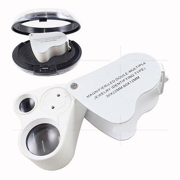 PandaHall ABS Plastic Portable Magnifier, with Led Lights, Alloy Findings, Acrylic Optical Lens, White, Magnification: 30X, Lens: 17.5mm...
PandaHall ABS Plastic Portable Magnifier, with Led Lights, Alloy Findings, Acrylic Optical Lens, White, Magnification: 30X, Lens: 17.5mm...