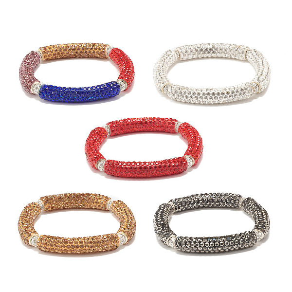 PandaHall Bling Polymer Clay Rhinestone Curved Tube Beads Stretch Bracelet for Women, Mixed Color, Inner Diameter: 2-3/8 inch(5.9cm)..., Multicolor
PandaHall Bling Polymer Clay Rhinestone Curved Tube Beads Stretch Bracelet for Women, Mixed Color, Inner Diameter: 2-3/8 inch(5.9cm)..., Multicolor