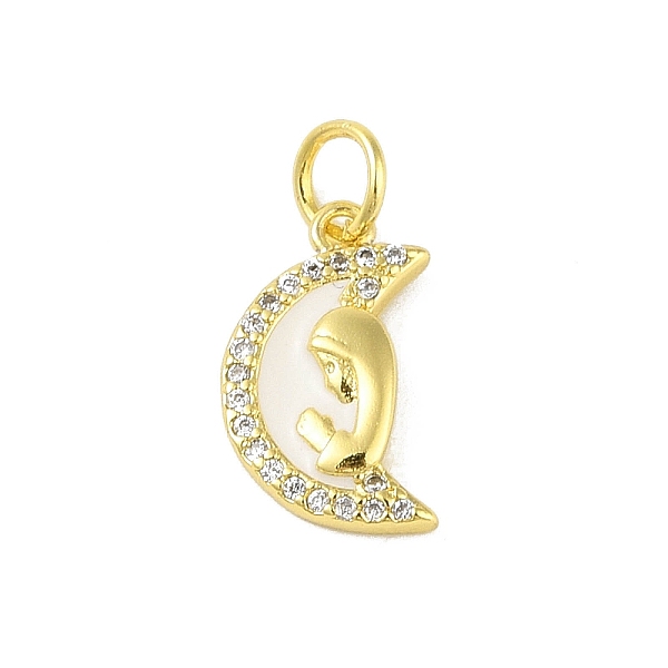 PandaHall Brass Micro Pave Clear Cubic Zirconia Pendants, with Jump Ring and Enamel, Real 18K Gold Plated, Moon, 15x8.5x2mm, Hole: 3mm...
PandaHall Brass Micro Pave Clear Cubic Zirconia Pendants, with Jump Ring and Enamel, Real 18K Gold Plated, Moon, 15x8.5x2mm, Hole: 3mm...
