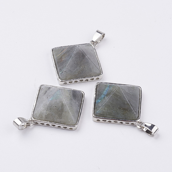 PandaHall Natural Labradorite Pendants, with Brass Finding, Pyramid, Platinum, 28.5x32x13mm, Hole: 3.5x6mm Labradorite Pyramid
PandaHall Natural Labradorite Pendants, with Brass Finding, Pyramid, Platinum, 28.5x32x13mm, Hole: 3.5x6mm Labradorite Pyramid