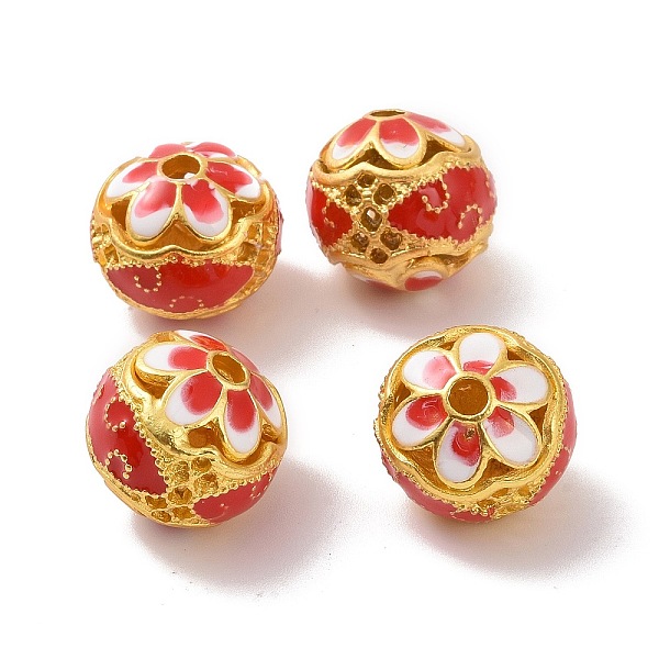 PandaHall Hollow Alloy Beads, with Enamel, Rondelle with Flower, Matte Gold Color, Red, 14x13mm, Hole: 2.5mm Alloy+Enamel Rondelle Red
PandaHall Hollow Alloy Beads, with Enamel, Rondelle with Flower, Matte Gold Color, Red, 14x13mm, Hole: 2.5mm Alloy+Enamel Rondelle Red