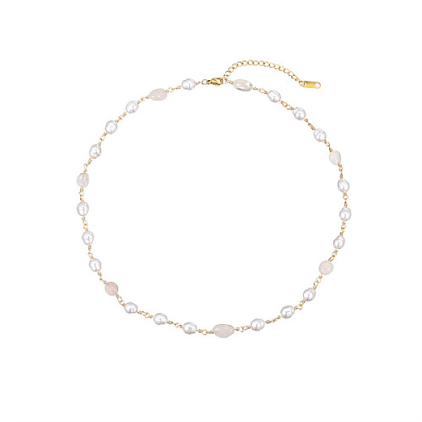 PandaHall Stainless Steel Link Chain Necklaces for Women, with Natural Pearl and Natural Rose Quartz Chip Beads, Golden, 16.93 inch(43cm)...
PandaHall Stainless Steel Link Chain Necklaces for Women, with Natural Pearl and Natural Rose Quartz Chip Beads, Golden, 16.93 inch(43cm)...