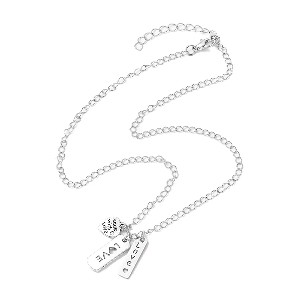 PandaHall Valentine's Day Alloy and 201 Stainless Steel Word Love Pendant Necklaces, Brass Cable Chains, Antique Silver, 18.39 inch(46.7cm)...
PandaHall Valentine's Day Alloy and 201 Stainless Steel Word Love Pendant Necklaces, Brass Cable Chains, Antique Silver, 18.39 inch(46.7cm)...