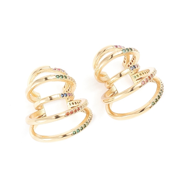 PandaHall Brass Micro Pave Cubic Zirconia Cuff Earrings, Long-Lasting Plated, Ring, Colorful, Golden, 20x18.5x23mm Cubic Zirconia
PandaHall Brass Micro Pave Cubic Zirconia Cuff Earrings, Long-Lasting Plated, Ring, Colorful, Golden, 20x18.5x23mm Cubic Zirconia