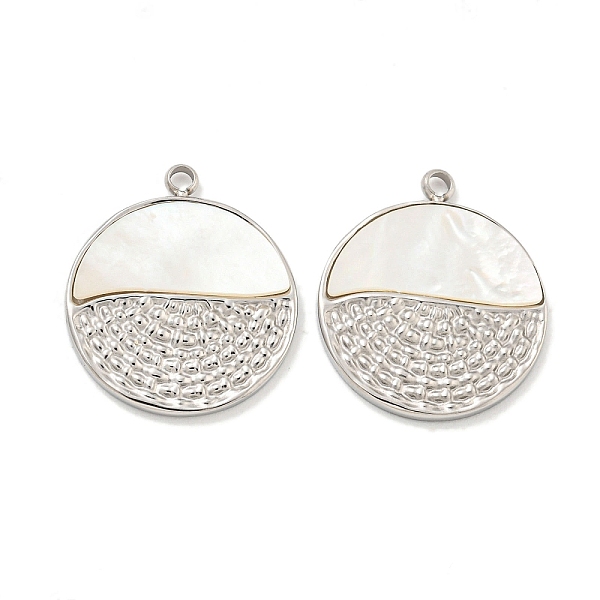 PandaHall 304 Stainless Steel Pendants, with Shell, Flat Round Charm, Stainless Steel Color, 18.5x16x2mm, Hole: 1.6mm Shell Flat Round
PandaHall 304 Stainless Steel Pendants, with Shell, Flat Round Charm, Stainless Steel Color, 18.5x16x2mm, Hole: 1.6mm Shell Flat Round