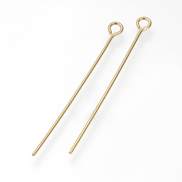PandaHall 304 Stainless Steel Eye Pin, Golden, 25mm, Hole: 2mm, Pin: 0.7mm, about 58pcs/5g 304 Stainless Steel
PandaHall 304 Stainless Steel Eye Pin, Golden, 25mm, Hole: 2mm, Pin: 0.7mm, about 58pcs/5g 304 Stainless Steel