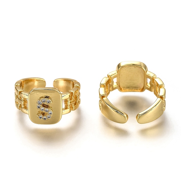 PandaHall Brass Micro Pave Clear Cubic Zirconia Cuff Rings, Open Rings, Long-Lasting Plated, Rectangle, Golden, Letter.S, US Size 7 1/4...
PandaHall Brass Micro Pave Clear Cubic Zirconia Cuff Rings, Open Rings, Long-Lasting Plated, Rectangle, Golden, Letter.S, US Size 7 1/4...