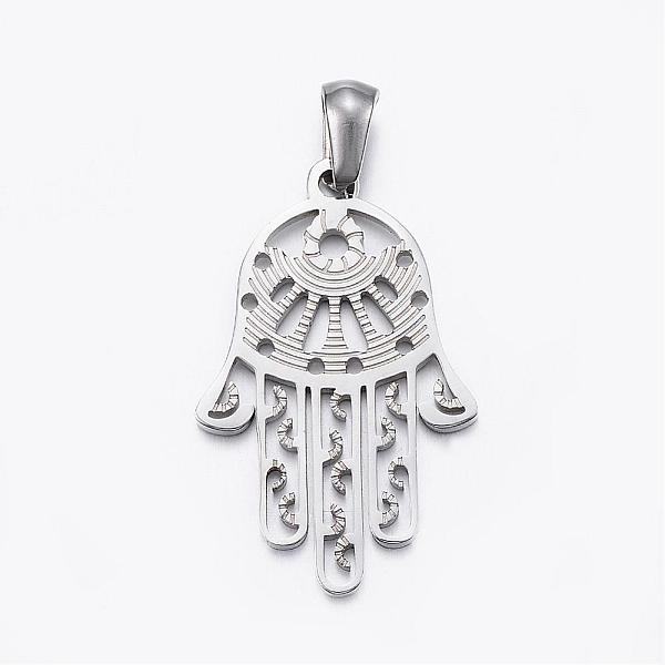 PandaHall 304 Stainless Steel Pendants, Hamsa Hand/Hand of Fatima/Hand of Miriam, Stainless Steel Color, 29x18x1.5mm, Hole: 5x3mm 304...
PandaHall 304 Stainless Steel Pendants, Hamsa Hand/Hand of Fatima/Hand of Miriam, Stainless Steel Color, 29x18x1.5mm, Hole: 5x3mm 304...