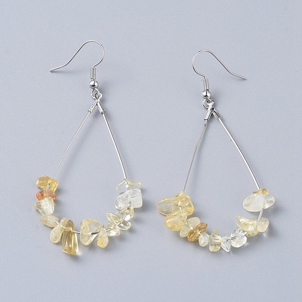 PandaHall Dangle Earrings, with Natural Citrine Chips, Platinum Plated Brass Earring Hooks and teardrop, Pendants, 71~75mm, Pendant...
PandaHall Dangle Earrings, with Natural Citrine Chips, Platinum Plated Brass Earring Hooks and teardrop, Pendants, 71~75mm, Pendant...