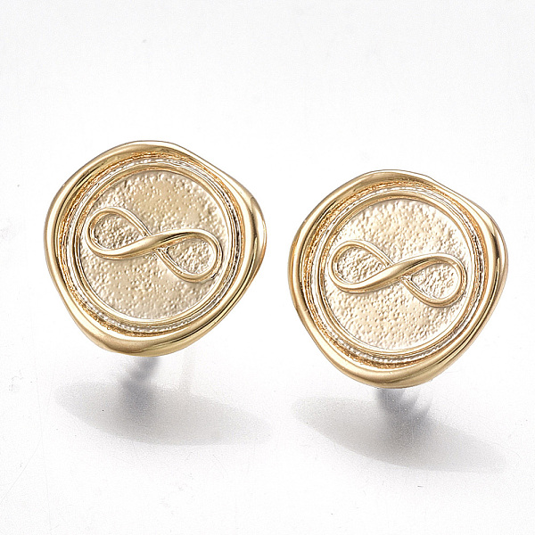 PandaHall Brass Stud Earring Findings, with Loop, Nickel Free, Real 18K Gold Plated, Flat Round with Infinity, 13x13.5mm, Hole: 2mm, Pin...
PandaHall Brass Stud Earring Findings, with Loop, Nickel Free, Real 18K Gold Plated, Flat Round with Infinity, 13x13.5mm, Hole: 2mm, Pin...
