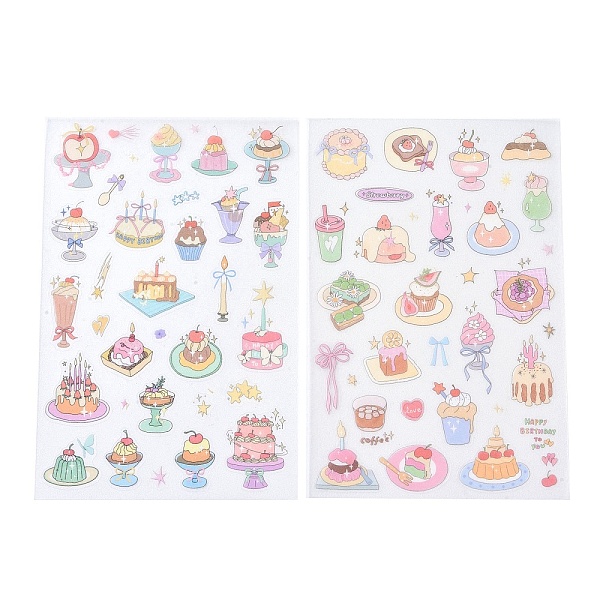 PandaHall 2Pcs 2 Styles PET Self-Adhesive Stickers, for Party Decorative Presents, Food, 218x125x0.8mm, Sticker: 6~37x4~35mm, 1pc/style PET...
PandaHall 2Pcs 2 Styles PET Self-Adhesive Stickers, for Party Decorative Presents, Food, 218x125x0.8mm, Sticker: 6~37x4~35mm, 1pc/style PET...