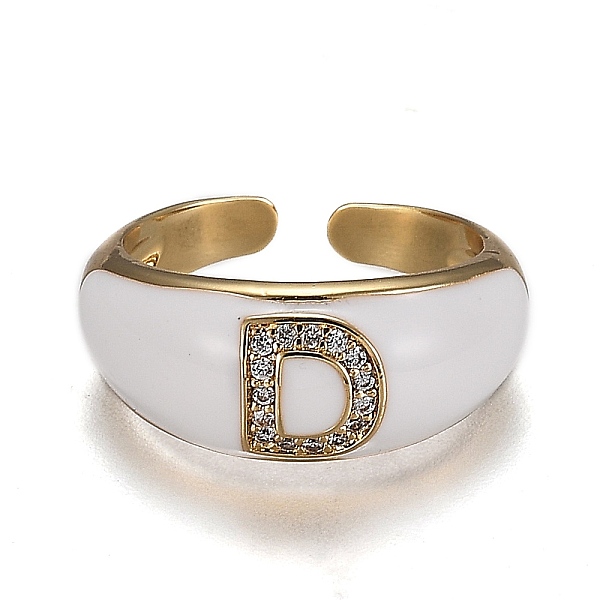 PandaHall Brass Micro Pave Clear Cubic Zirconia Cuff Rings, Open Rings, with Enamel, Cadmium Free & Lead Free, Golden, Letter.D, US Size 7...
PandaHall Brass Micro Pave Clear Cubic Zirconia Cuff Rings, Open Rings, with Enamel, Cadmium Free & Lead Free, Golden, Letter.D, US Size 7...