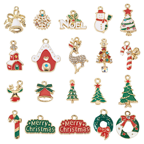 PandaHall 40Pcs 20 Style Christmas Rack Plating Alloy Enamel Pendants, with Crystal Rhinestone, Mixed Shapes, Mixed Color..., Multicolor
PandaHall 40Pcs 20 Style Christmas Rack Plating Alloy Enamel Pendants, with Crystal Rhinestone, Mixed Shapes, Mixed Color..., Multicolor