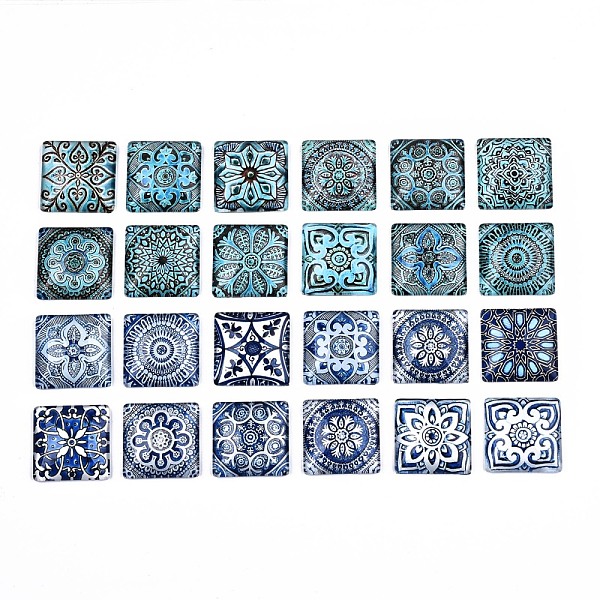 PandaHall Glass Cabochons, Square with Floor Tile Pattern, Mixed Color, 25x25x7mm, 24pcs/set Glass Square Multicolor
PandaHall Glass Cabochons, Square with Floor Tile Pattern, Mixed Color, 25x25x7mm, 24pcs/set Glass Square Multicolor