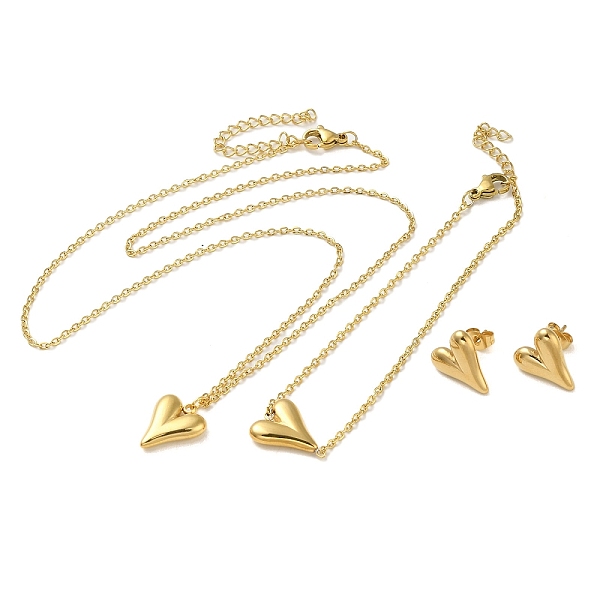 PandaHall Heart 304 Stainless Steel Pendant Necklaces & Bracelets & Stud Earrings Sets for Women, Golden, 17.95 inch(456mm) 304 Stainless...
PandaHall Heart 304 Stainless Steel Pendant Necklaces & Bracelets & Stud Earrings Sets for Women, Golden, 17.95 inch(456mm) 304 Stainless...