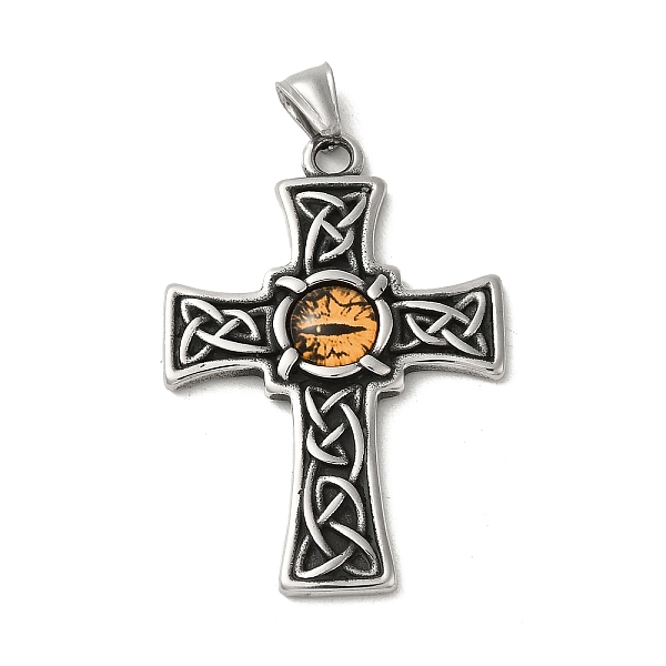 PandaHall 304 Stainless Steel Big Pendants, with Resin Eye. Cross Charm, Antique Silver, Sandy Brown, 56.5x38x5.5mm, Hole: 8.5x3mm 304...
PandaHall 304 Stainless Steel Big Pendants, with Resin Eye. Cross Charm, Antique Silver, Sandy Brown, 56.5x38x5.5mm, Hole: 8.5x3mm 304...