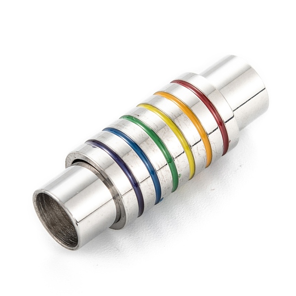 PandaHall 304 Stainless Steel Magnetic Enamel Clasps, with Glue-in Ends, , Column, Stainless Steel Color, 25x9mm, Hole: 6mm 304 Stainless...
PandaHall 304 Stainless Steel Magnetic Enamel Clasps, with Glue-in Ends, , Column, Stainless Steel Color, 25x9mm, Hole: 6mm 304 Stainless...