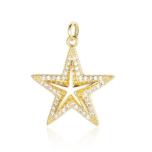 PandaHall Brass Micro Pave Clear Cubic Zirconia Pendants, Star Charms, Real 18K Gold Plated, 25x22x3.4mm Brass+Cubic Zirconia Star Clear
PandaHall Brass Micro Pave Clear Cubic Zirconia Pendants, Star Charms, Real 18K Gold Plated, 25x22x3.4mm Brass+Cubic Zirconia Star Clear