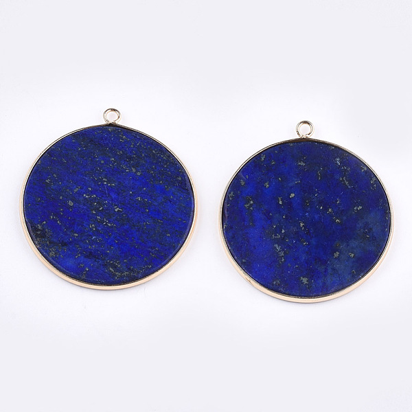 PandaHall Natural Lapis Lazuli Pendants, with Brass Findings, Flat Round, Dyed, Golden, 43~44x38.5~39.5x2.5mm, Hole: 2mm Lapis Lazuli Flat...
PandaHall Natural Lapis Lazuli Pendants, with Brass Findings, Flat Round, Dyed, Golden, 43~44x38.5~39.5x2.5mm, Hole: 2mm Lapis Lazuli Flat...