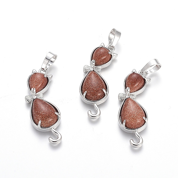 PandaHall Synthetic Goldstone Kitten Pendants, with Platinum Tone Brass Findings, Cat with Bowknot Shape, 35.5x12x6mm, Hole: 5x7mm Goldstone...
PandaHall Synthetic Goldstone Kitten Pendants, with Platinum Tone Brass Findings, Cat with Bowknot Shape, 35.5x12x6mm, Hole: 5x7mm Goldstone...
