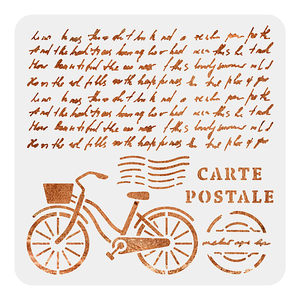 PandaHall PET Hollow Out Drawing Painting Stencils, for DIY Scrapbook, Photo Album, Bicycle Pattern, 300x300mm Plastic Bicycle
PandaHall PET Hollow Out Drawing Painting Stencils, for DIY Scrapbook, Photo Album, Bicycle Pattern, 300x300mm Plastic Bicycle