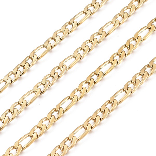 PandaHall 304 Stainless Steel Figaro Chains, Curb Chains, Unwelded, with Spool, Golden, Link: 9.5x4.5x1.5mm and 7x4.5x1.5mm, about 32.8 Feet...
PandaHall 304 Stainless Steel Figaro Chains, Curb Chains, Unwelded, with Spool, Golden, Link: 9.5x4.5x1.5mm and 7x4.5x1.5mm, about 32.8 Feet...