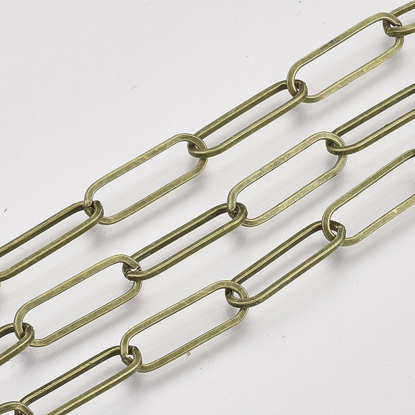 PandaHall Unwelded Iron Paperclip Chains, Flat Oval, Drawn Elongated Cable Chains, with Spool, Antique Bronze, 18x6x1.2mm, about 82.02 Feet...
PandaHall Unwelded Iron Paperclip Chains, Flat Oval, Drawn Elongated Cable Chains, with Spool, Antique Bronze, 18x6x1.2mm, about 82.02 Feet...
