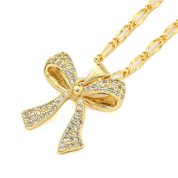 PandaHall Brass Micro Pave Clear Cubic Zirconia Pendant Necklaces, Bowknot, Real 18K Gold Plated, 17.80 inch(452mm), Bowknot: 20x18mm Cubic...
PandaHall Brass Micro Pave Clear Cubic Zirconia Pendant Necklaces, Bowknot, Real 18K Gold Plated, 17.80 inch(452mm), Bowknot: 20x18mm Cubic...