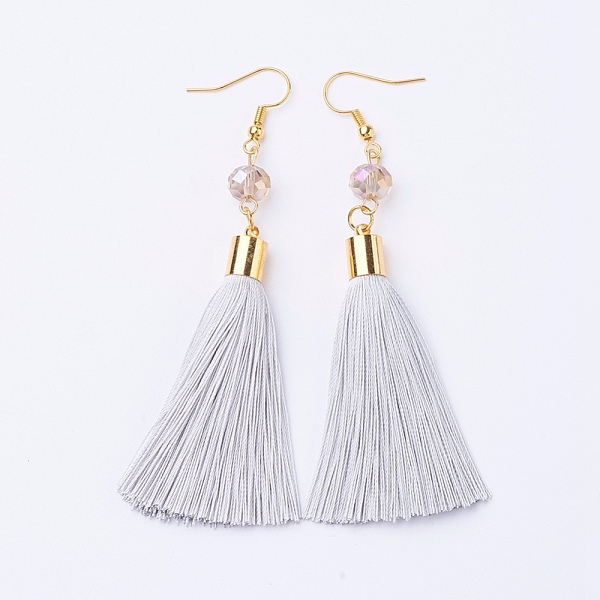 PandaHall Ice Silk Thread Tassel Dangle Earrings, with Glass Beads and Brass Earring Hooks, Golden, WhiteSmoke, 93mm, Pin: 0.6mm, Pendant..., White
PandaHall Ice Silk Thread Tassel Dangle Earrings, with Glass Beads and Brass Earring Hooks, Golden, WhiteSmoke, 93mm, Pin: 0.6mm, Pendant..., White