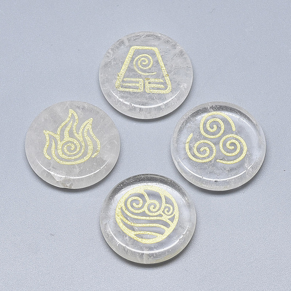 PandaHall Synthetic Quartz Crystal Cabochons, Flat Round with Auspicious Cloud Pattern, 25x5.5mm, 4pcs/set Quartz Crystal Flat Round
PandaHall Synthetic Quartz Crystal Cabochons, Flat Round with Auspicious Cloud Pattern, 25x5.5mm, 4pcs/set Quartz Crystal Flat Round