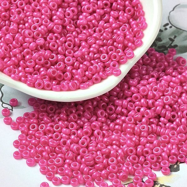 PandaHall Baking Paint Glass Seed Beads, Donut, Camellia, 8/0, 2.5~3x1~1.5mm, Hole: 1~1.2mm, about 40909pcs/1pound Glass Donut Pink
PandaHall Baking Paint Glass Seed Beads, Donut, Camellia, 8/0, 2.5~3x1~1.5mm, Hole: 1~1.2mm, about 40909pcs/1pound Glass Donut Pink