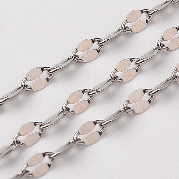 PandaHall 304 Stainless Steel Dapped Chains, Cable Chains, Soldered, Decorative Chain, with Flat Oval Connector, Stainless Steel Color...
PandaHall 304 Stainless Steel Dapped Chains, Cable Chains, Soldered, Decorative Chain, with Flat Oval Connector, Stainless Steel Color...