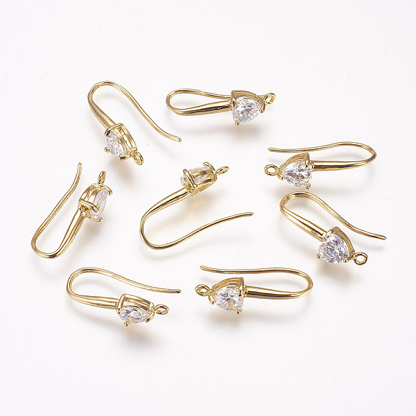 PandaHall Brass Cubic Zirconia Earring Hooks, Real 18K Gold Plated, 22~29x6.5x4mm, Hole: 1mm, Pin: 0.7mm Brass
PandaHall Brass Cubic Zirconia Earring Hooks, Real 18K Gold Plated, 22~29x6.5x4mm, Hole: 1mm, Pin: 0.7mm Brass