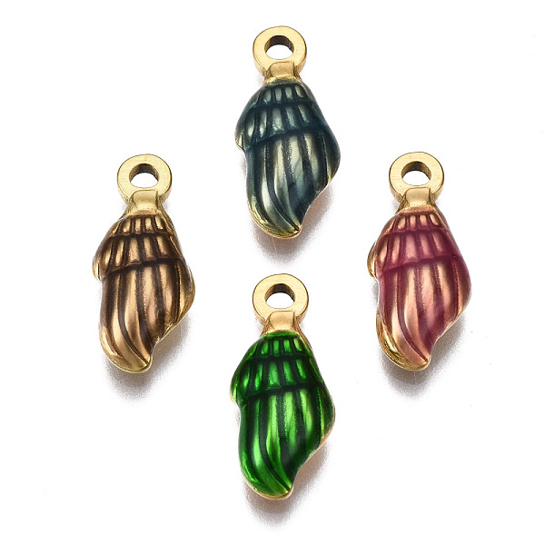 PandaHall 304 Stainless Steel Pendants, with Enamel, Spiral Shell, Golden, Mixed Color, 18.5x7.5x4mm, Hole: 1.5mm Stainless Steel+Enamel..., Multicolor
PandaHall 304 Stainless Steel Pendants, with Enamel, Spiral Shell, Golden, Mixed Color, 18.5x7.5x4mm, Hole: 1.5mm Stainless Steel+Enamel..., Multicolor