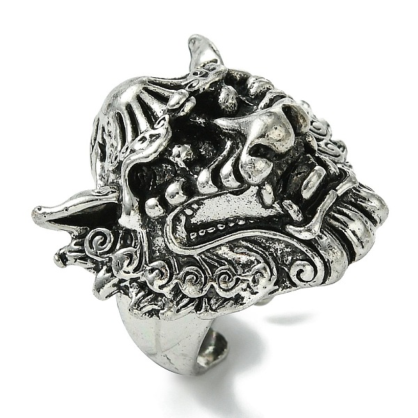 PandaHall Dragon Alloy Open Cuff Rings for Men, Lead Free & Cadmium Free, Antique Silver, 28mm, Inner Diameter: Adjustable Alloy Dragon
PandaHall Dragon Alloy Open Cuff Rings for Men, Lead Free & Cadmium Free, Antique Silver, 28mm, Inner Diameter: Adjustable Alloy Dragon
