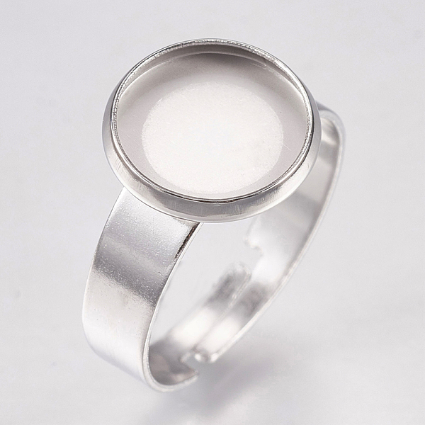 PandaHall 304 Stainless Steel Pad Ring Settings, Adjustable, Flat Round, Stainless Steel Color, Size 7(17mm), Tray: 10mm 304 Stainless Steel
PandaHall 304 Stainless Steel Pad Ring Settings, Adjustable, Flat Round, Stainless Steel Color, Size 7(17mm), Tray: 10mm 304 Stainless Steel