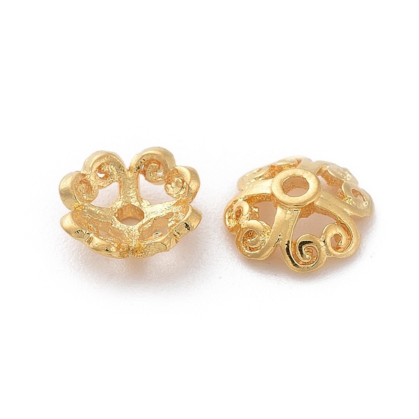PandaHall Brass Fancy Bead Caps, Flower, 4-Petal, Hollow, Nickel Free, Real 18K Gold Plated, 7.5x7.5x2.5mm, Hole: 1mm Brass
PandaHall Brass Fancy Bead Caps, Flower, 4-Petal, Hollow, Nickel Free, Real 18K Gold Plated, 7.5x7.5x2.5mm, Hole: 1mm Brass