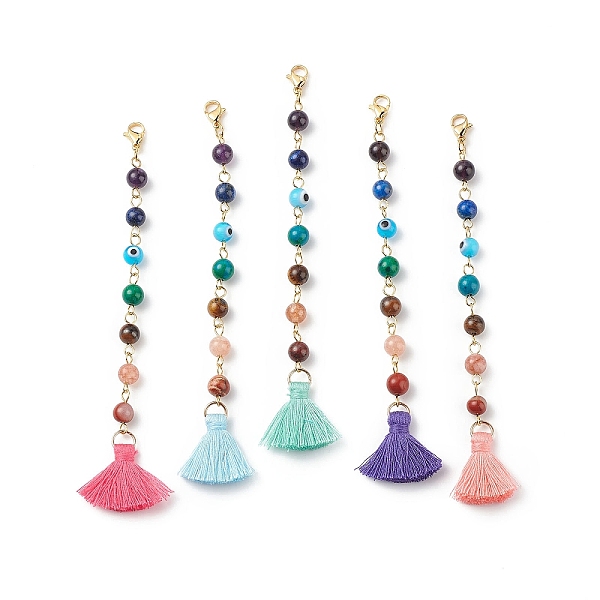 PandaHall 7 Chakra Gemstone Round & Handmade Lampword Evil Eye Beaded Pendant Decoration, Tassel Hanging Ornaments, with 304 Stainless Steel..., Multicolor
PandaHall 7 Chakra Gemstone Round & Handmade Lampword Evil Eye Beaded Pendant Decoration, Tassel Hanging Ornaments, with 304 Stainless Steel..., Multicolor