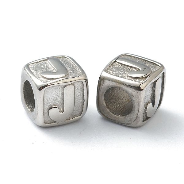 PandaHall 304 Stainless Steel European Beads, Large Hole Beads, Horizontal Hole, Cube with Letter, Stainless Steel Color, Letter.J, 8x8x8mm...
PandaHall 304 Stainless Steel European Beads, Large Hole Beads, Horizontal Hole, Cube with Letter, Stainless Steel Color, Letter.J, 8x8x8mm...