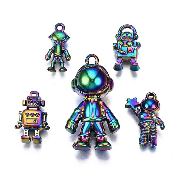 PandaHall Rainbow Color Alloy Pendants, Cadmium Free & Nickel Free & Lead Free, Spaceman and Robot, 18x8.5x3.5mm, Hole: 1.5mm, 5pcs/set...
PandaHall Rainbow Color Alloy Pendants, Cadmium Free & Nickel Free & Lead Free, Spaceman and Robot, 18x8.5x3.5mm, Hole: 1.5mm, 5pcs/set...