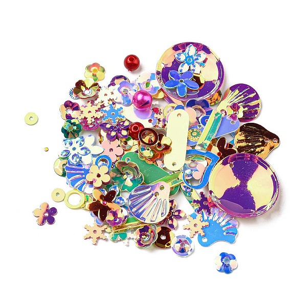 PandaHall PVC Paillette/Sequins Beads & Links, Mixed Shapes, Flower/Snowflake/Oval, Mixed Color, 4~19x4~15x0.5~5.5mm, Hole: 1.2~1.6mm, about..., Multicolor
PandaHall PVC Paillette/Sequins Beads & Links, Mixed Shapes, Flower/Snowflake/Oval, Mixed Color, 4~19x4~15x0.5~5.5mm, Hole: 1.2~1.6mm, about..., Multicolor